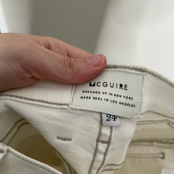 McGuire White Lace Up Jeans 24 Slightly Distressed - Picture 7 of 7